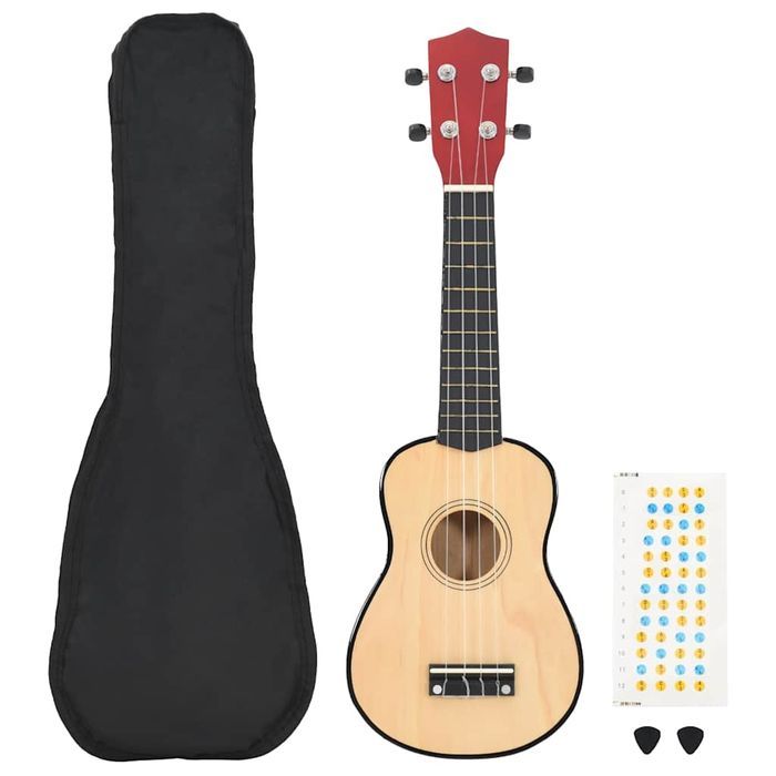 Ukulele Sopranowe Z Pokrowcem, Dla Dzieci, Jasne Drewno, 23"