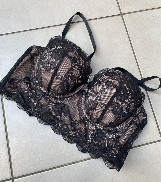 Biustonosz roz.80A push-up koronkowy gorsetowy sexy