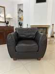 Fotel skorzany czarny 95x80x99 DOMOFOBER