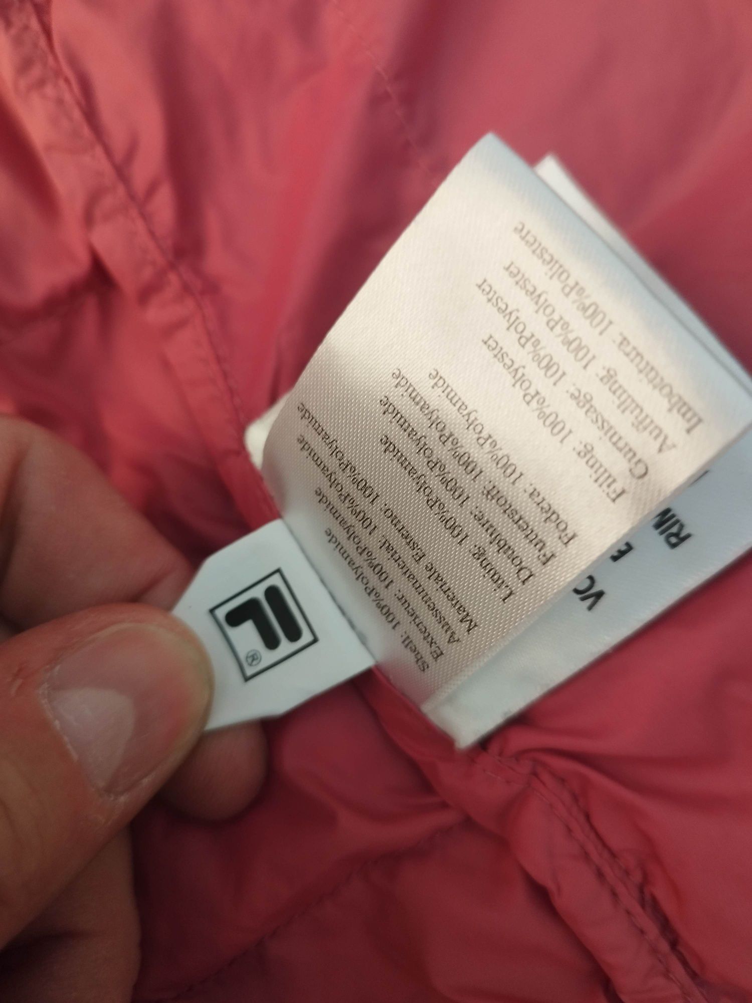 FILA damska kurtka przejściowa wiosna pikowana łososiowa Rozmiar L