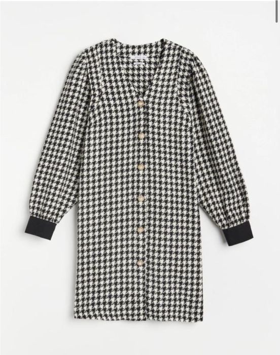 Твидовое платье reserved гусиная лапка