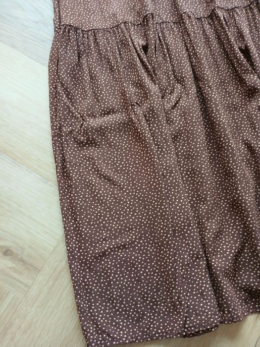 Brązowa letnia długa maxi retro sukienka / na plażę / Reserved / M 38