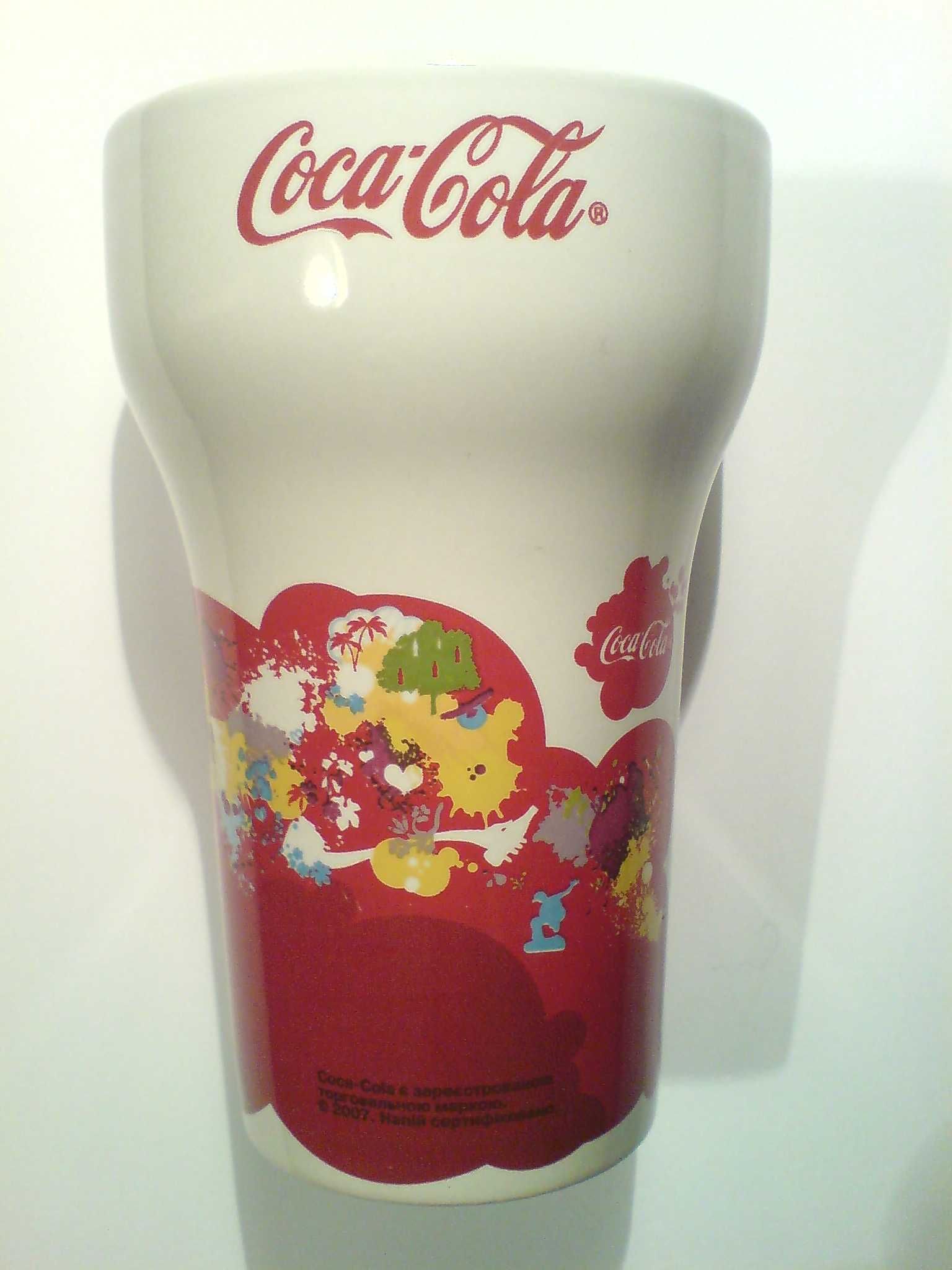 Коллекционный стакан кружка кока-кола. Керамика. Бокал Coca-Cola