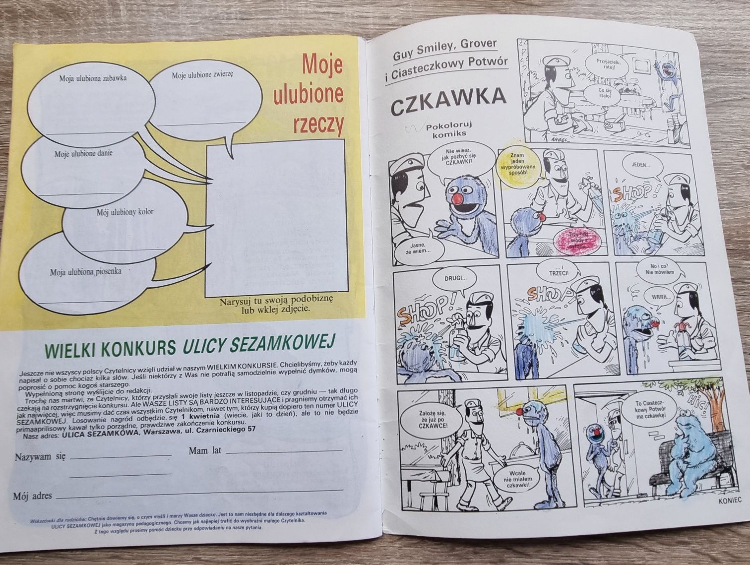 Czasopismo ulica Sezamkowa vintage rok 1992 gazeta retro sesame nr 4