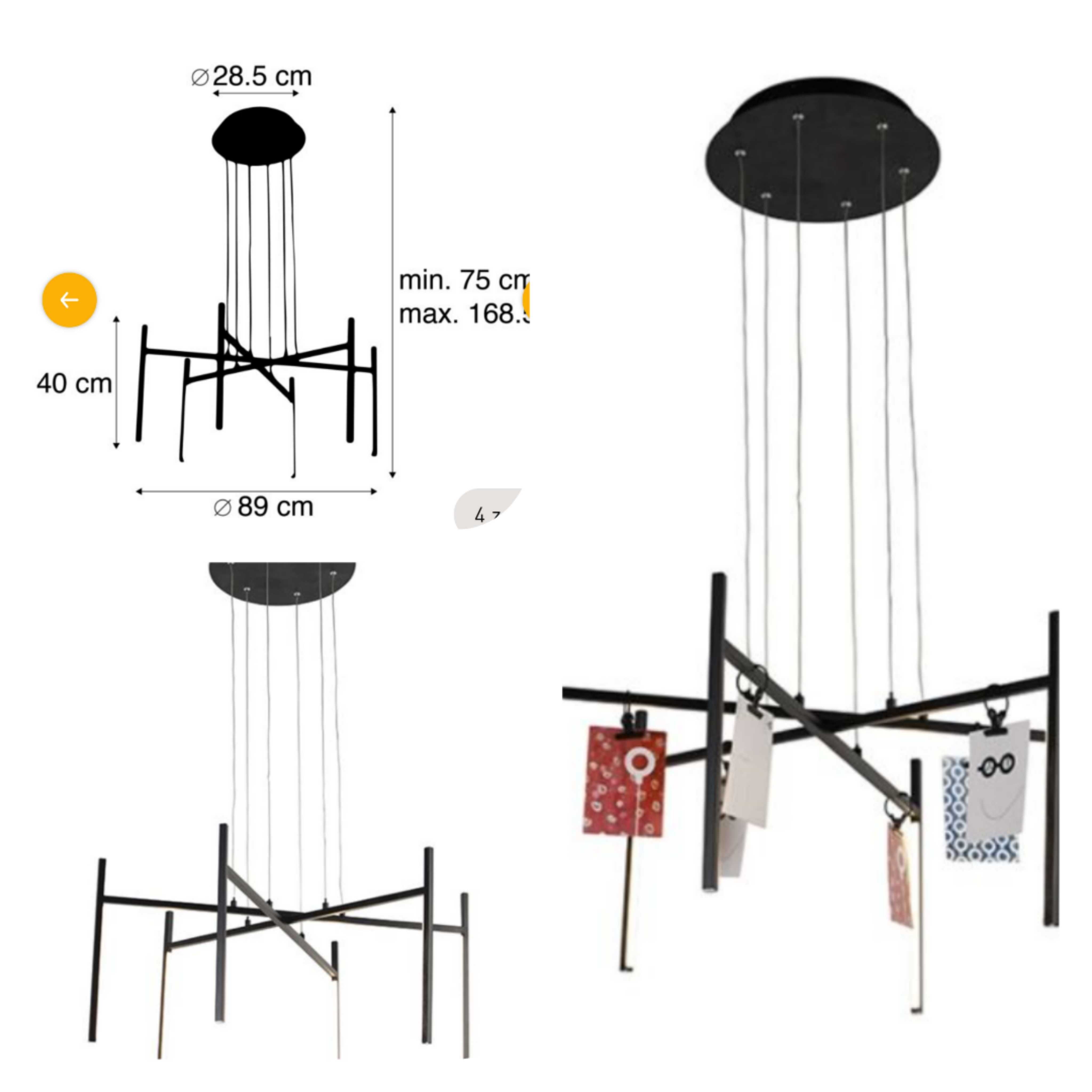 Lampa led, czarna (nowa)