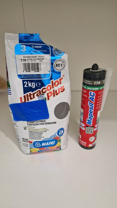 Silikon mapei 119 londyski szary + niepełna fuga