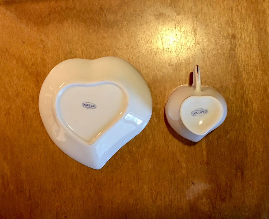 D’ARTVAL - chávena de café antiga com forma de coração - 10x5 cm/s