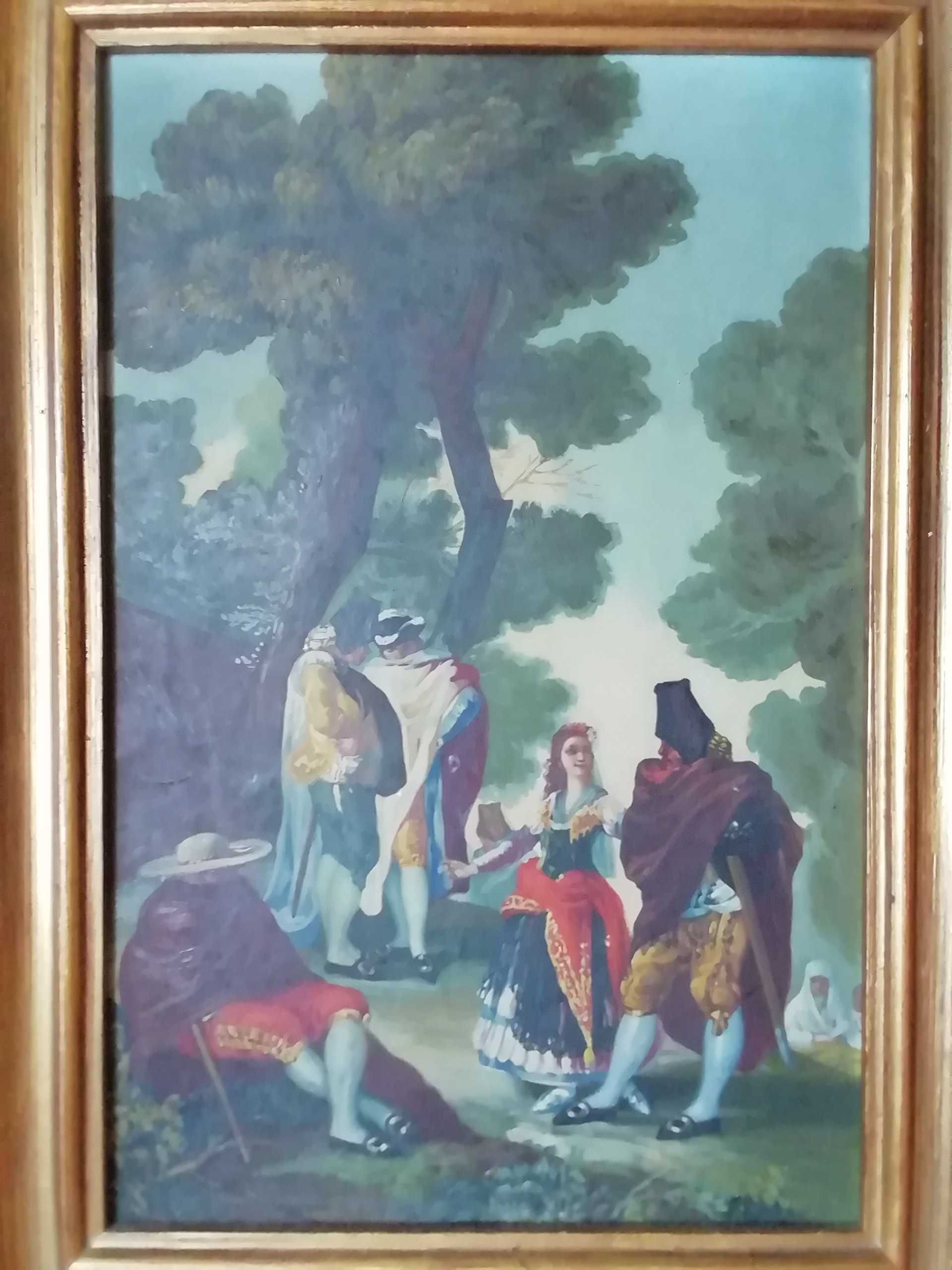 Obraz scena rodzajowa , olej tektura lub deska w ramach
