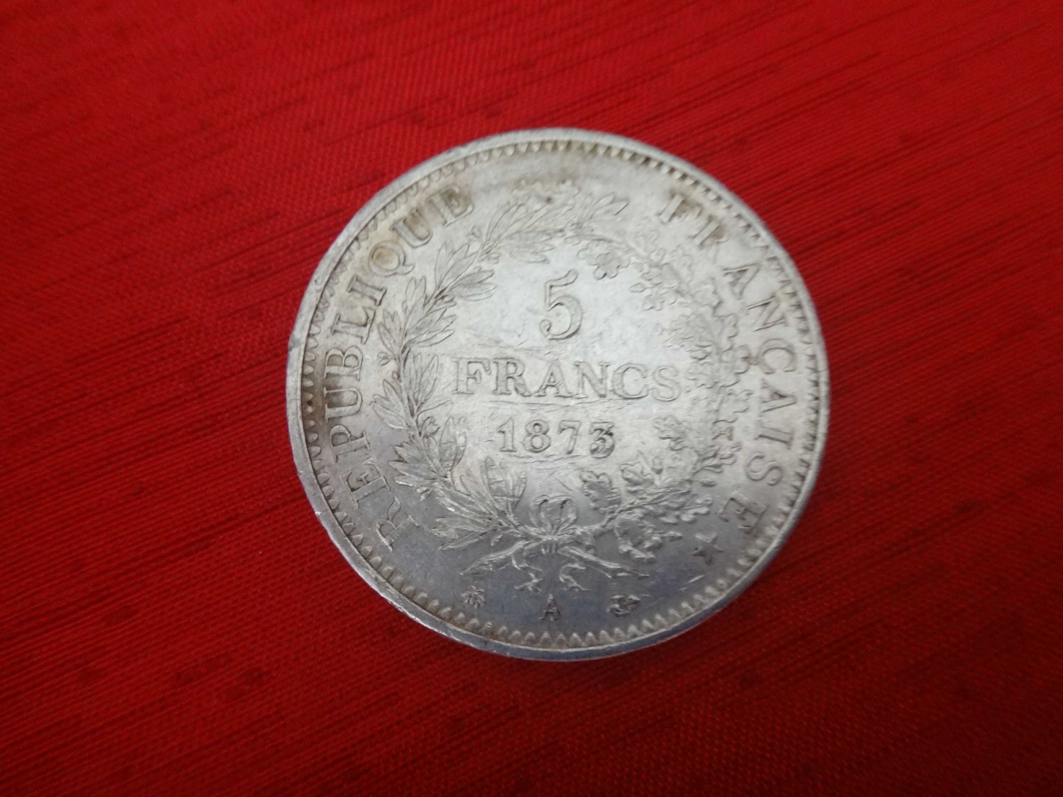 Srebrna moneta 5 franków Herkules 1873