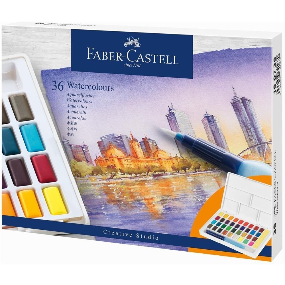 Farby Akwarelowe Cs Kostki 36 Kol. Faber Castell