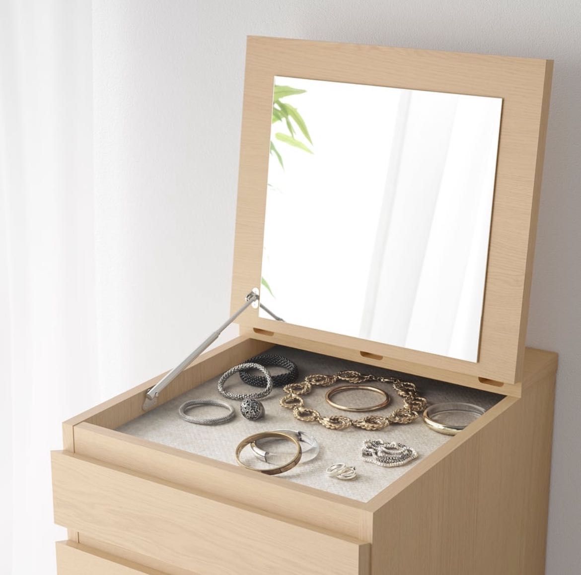 Cômoda MALM IKEA – 6 Gavetas com espelho - Carvalho RRP 159€