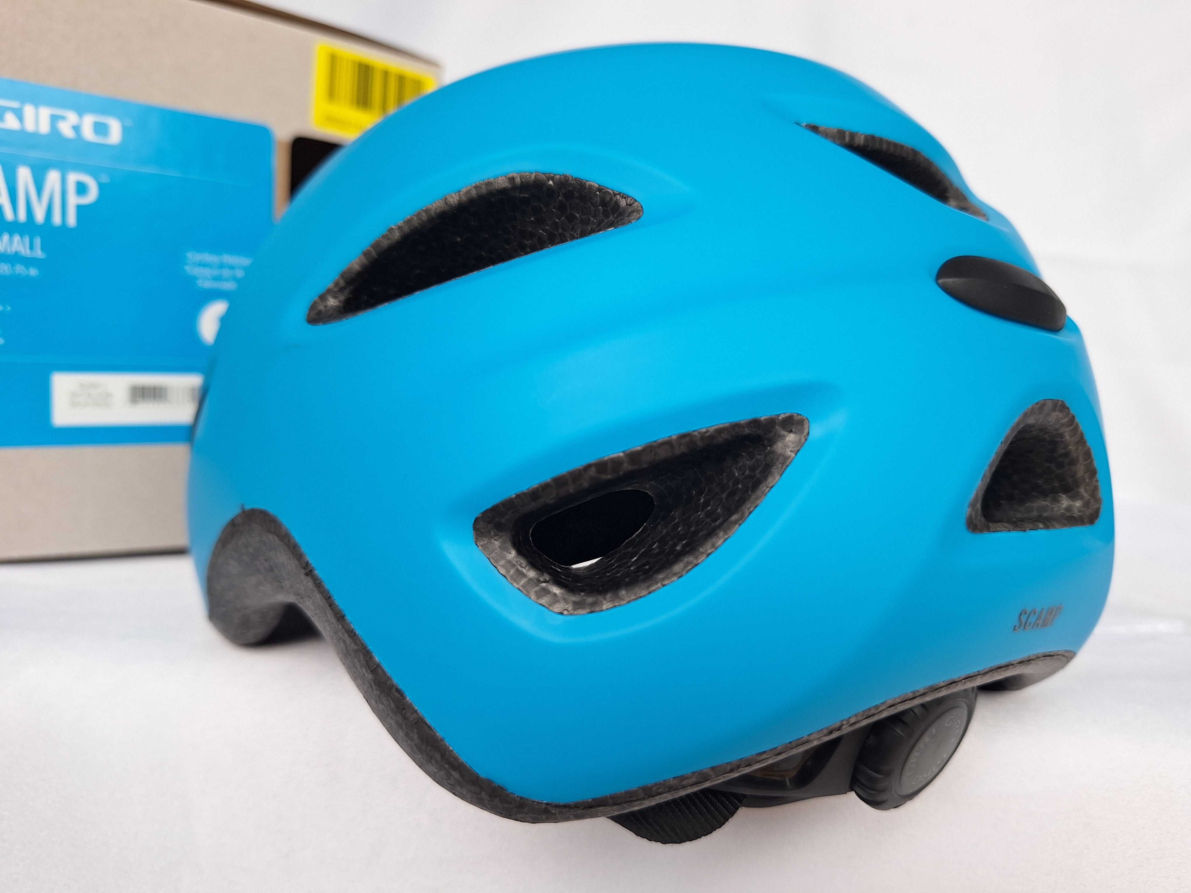 Kask rowerowy dziecięcy Giro Scamp Mat Blue Lime S 49-53cm