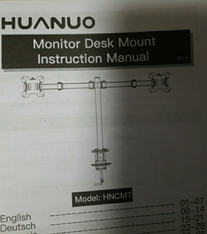 Uchwyt stojak do 2 monitorów 17-27"HUANUO 8 kg