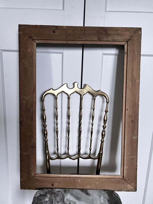 Rama do obrazu lustra obraz lustro antyk vintage drewniana złota