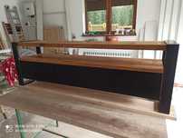 Rtv Bardo, lity dąb, pod telewizor, Loft, 160/ 120-200 cm Blum, jesion