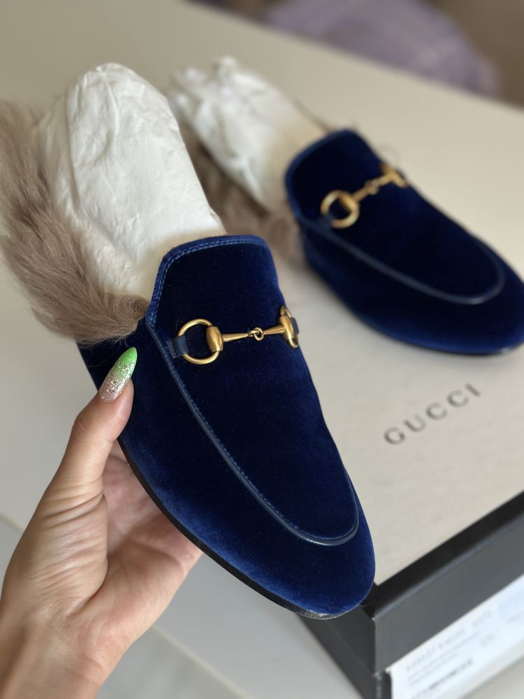 Бархатні лофери Gucci princetown, оригінал