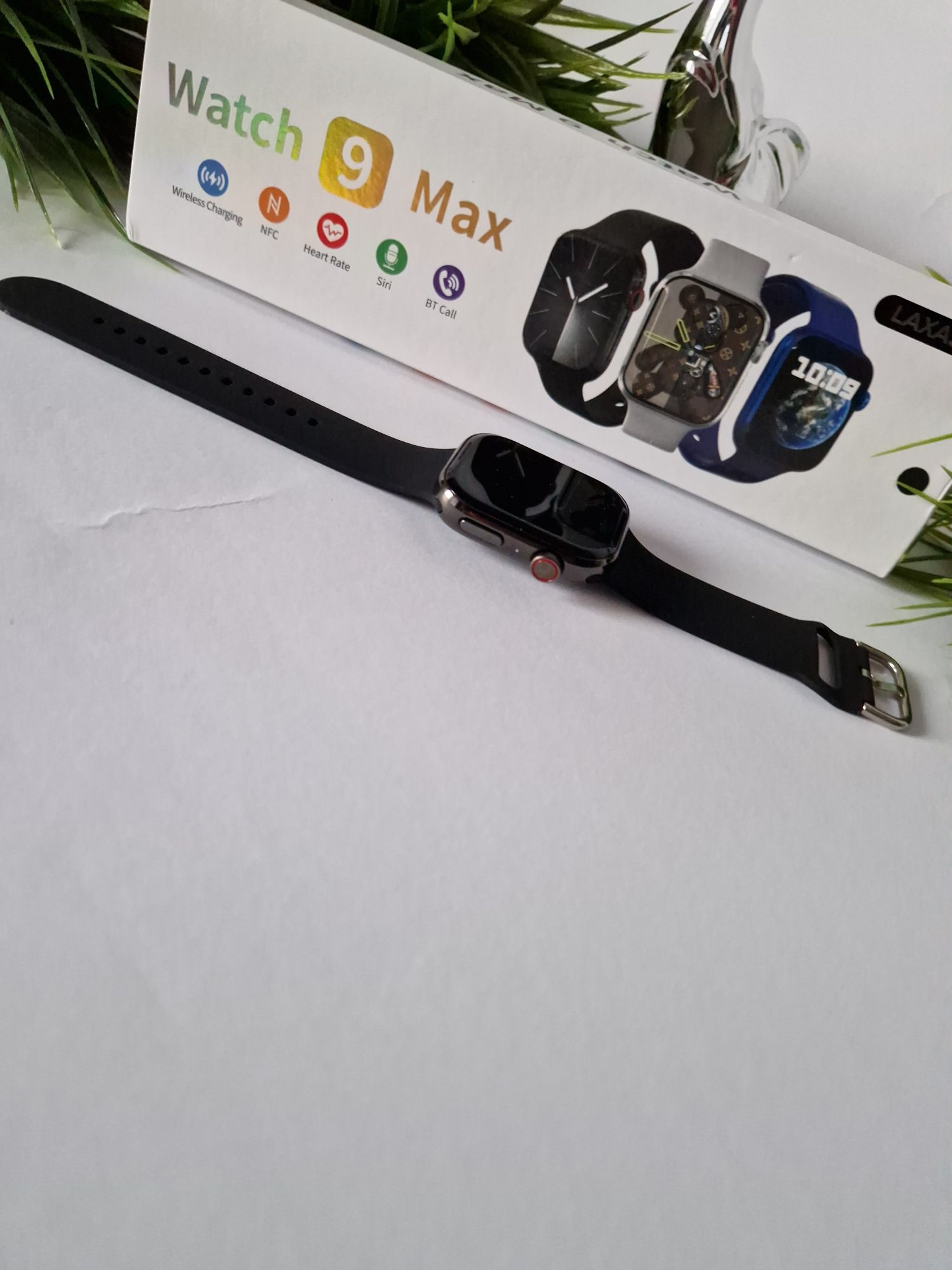 Smartwatch 9 max, komplet czarny