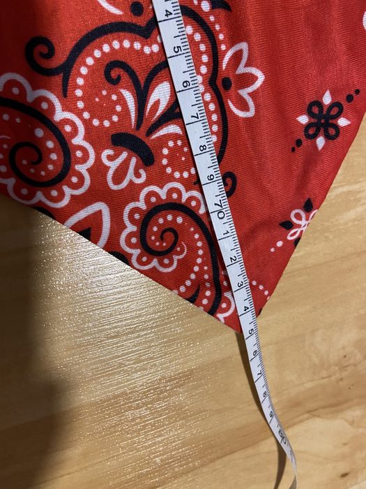 Czerwona chusta szal ponczo poncho narzutka dwustronna wzorek