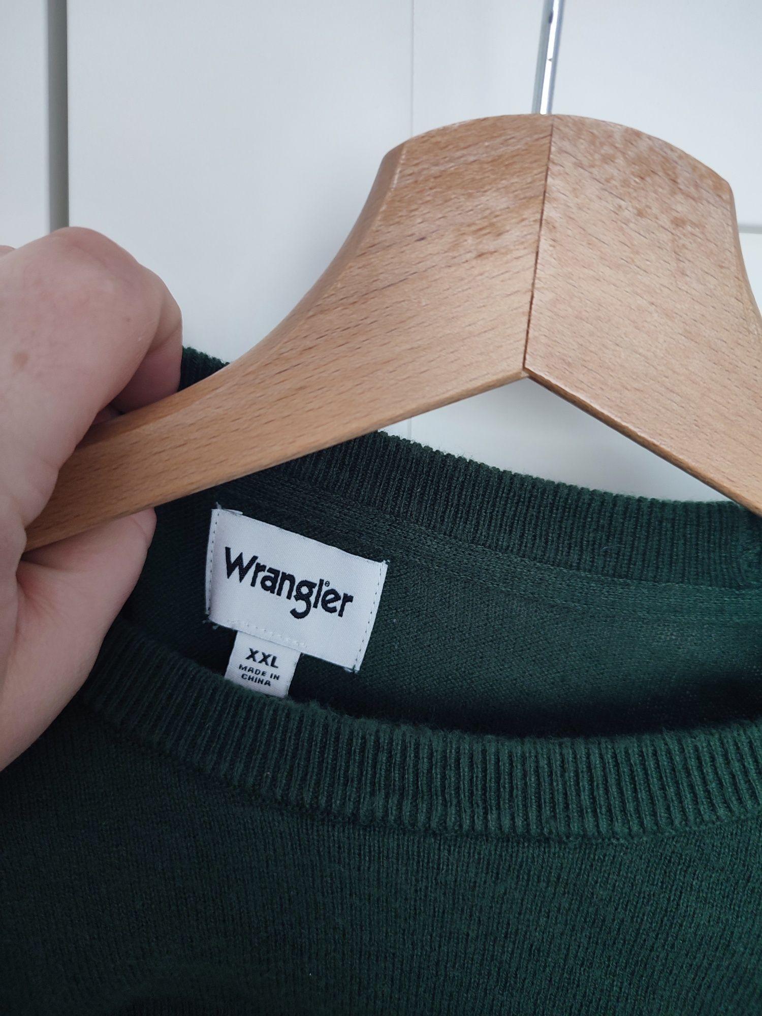 Wrangler XXL sweter zielony, 5% wełna
