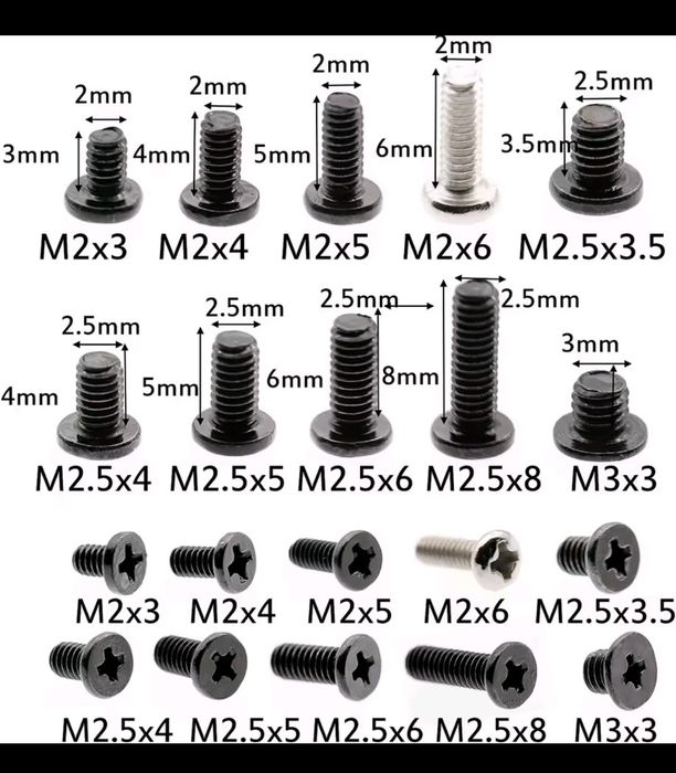 Набор винтов 250/500 шт для ремонта ноутбуков электроники