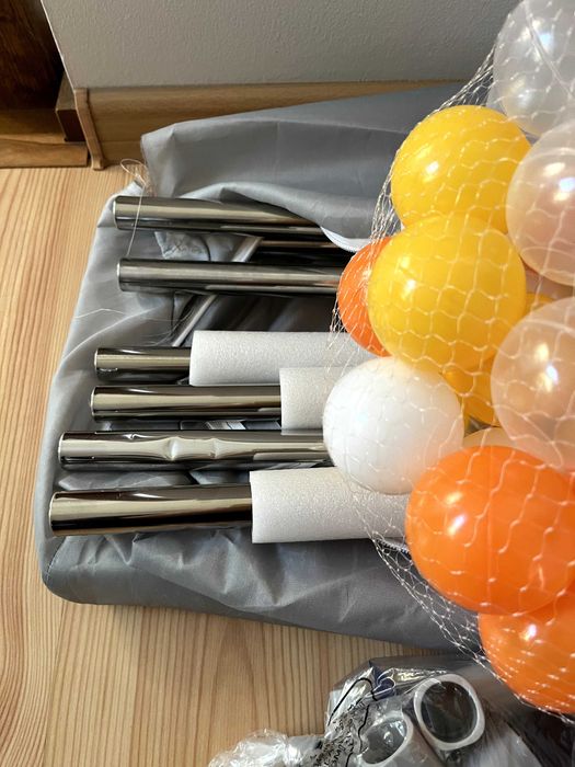 Kojec dla niemowląt 180 x 200 cm szary dla dzieci