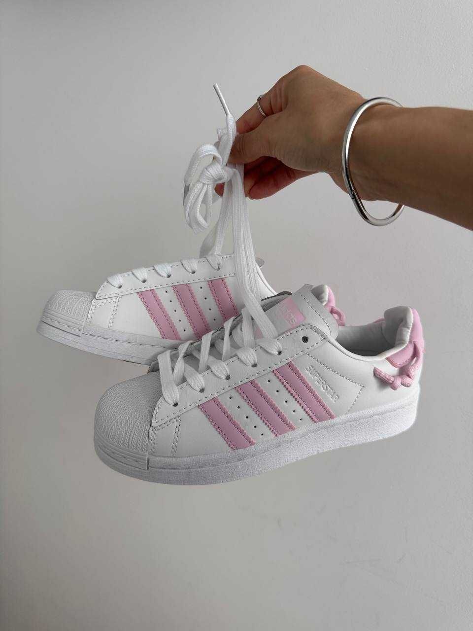 Женские кроссовки Adidas Superstar Knotted Rope White Pink 36-41 Хит!