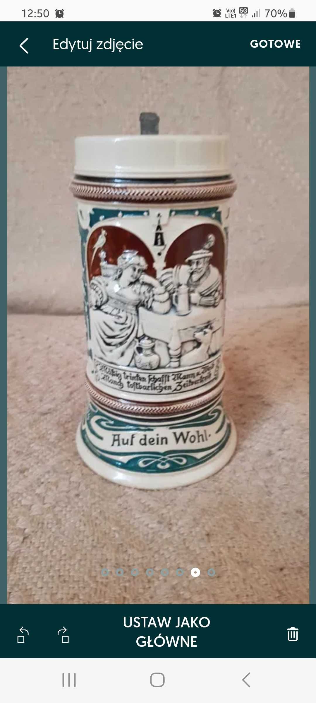 Kufel niemiecki porcelanowy