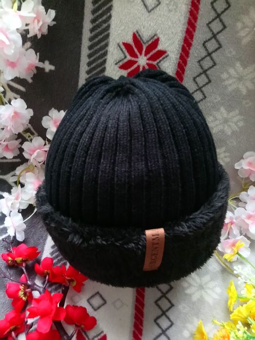 Czapka męska, damska zimowa ocieplana futerkiem