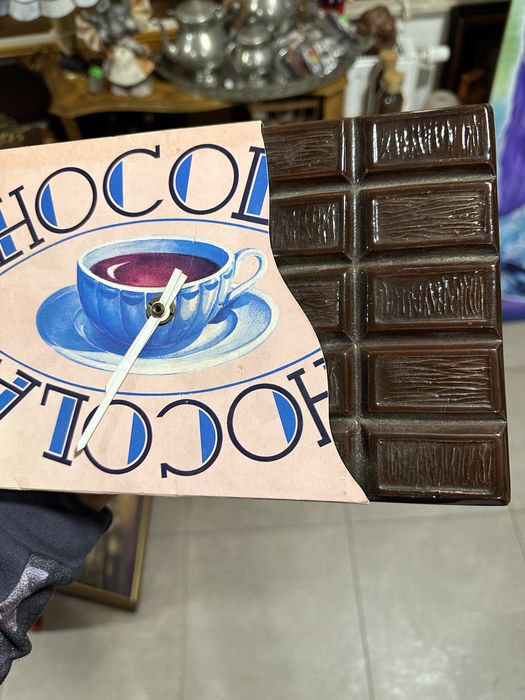 Płytka ceramiczna Francja czekolada ozdoba kafelek zegar dekoracja 146