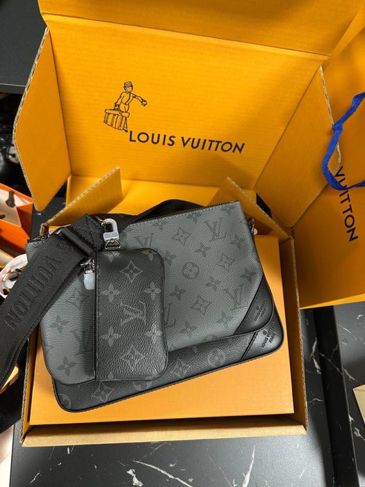 Сумка мужская Louis Vuitton trio чоловіча повний комплект бутика Тріо