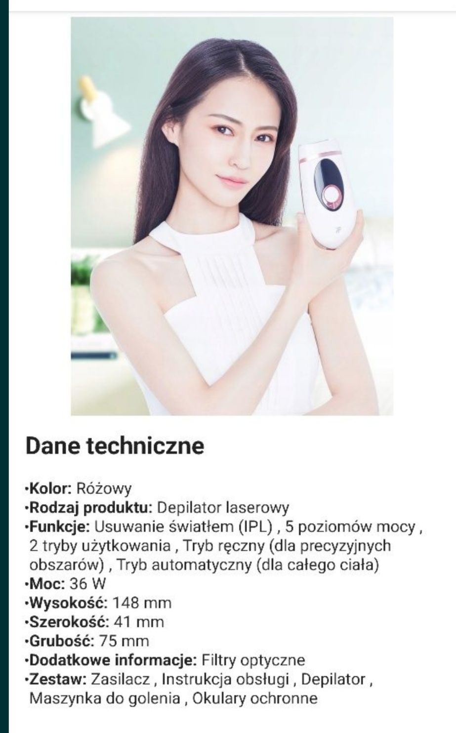 Depilator laserowy IPL Xiaomi