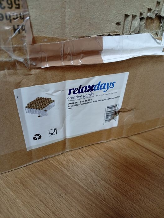 Buteleczki szklane z korkiem 60 sztuk relaxdays