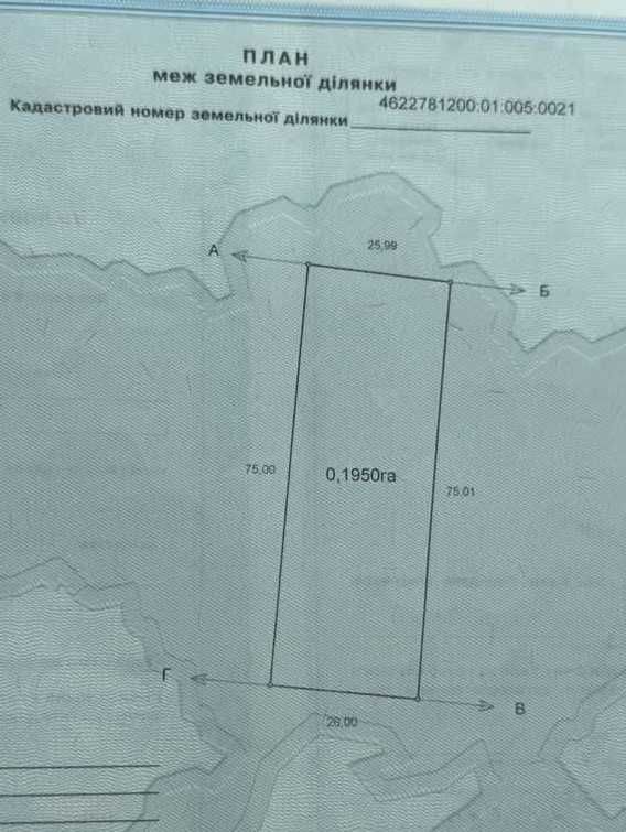 земельна ділянка 19,5 сот. с. Воля-Висоцька