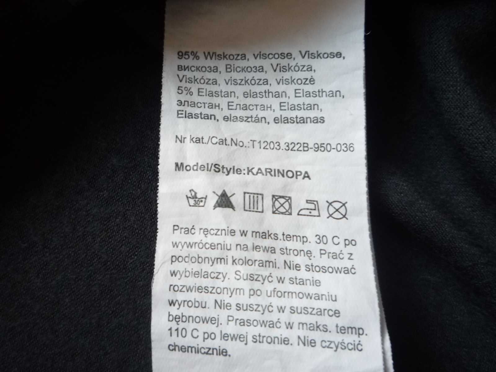 Tatuum 36/S Sukienka Ciemno szara Dekolt woda Wiskoza J Nowa