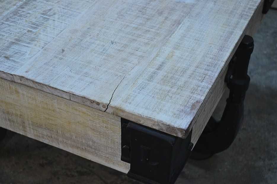 ŁAWA 135×70, drewniana, mango lakierowane, na kołach, II gat. -50%