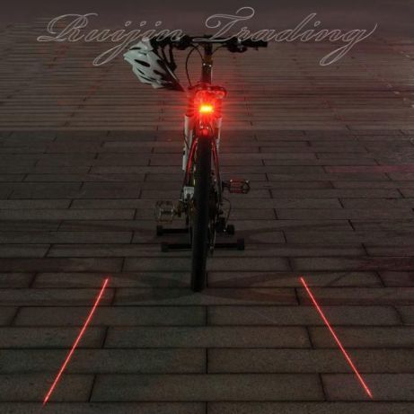 Задний вело габарит 5 LED с лазером на велосипед моргалка фонарь стоп