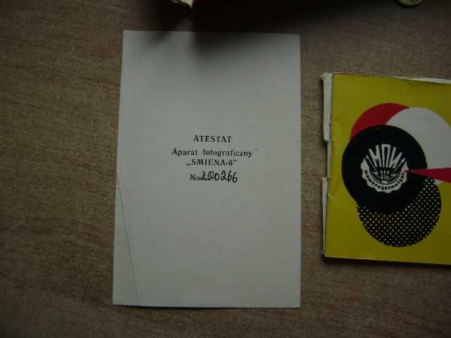 Starocie z PRL Aparat fotograficzny Smiena 6 pudełko+instrukcja 1963r.
