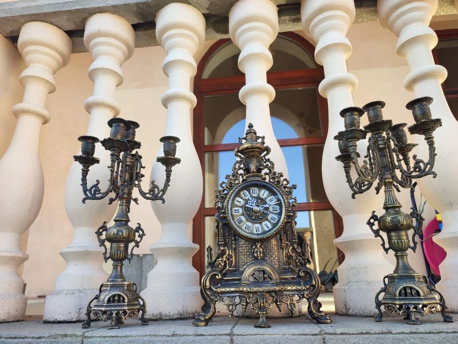 Годинник канделябри підсвічники бронза антик