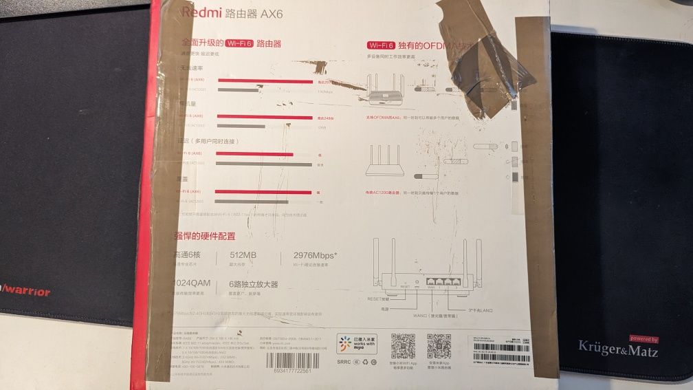 Router Xiaomi Redmi AX6 WiFi 6 Sieć MESH 6rdzeni 512MB Ram + pudelko