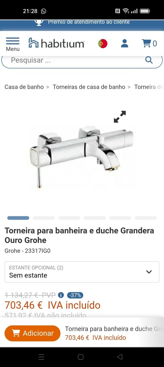 Conjunto de TORNEIRAS GROHE GRANDERA cr/ou NOVAS - Alta qualidade