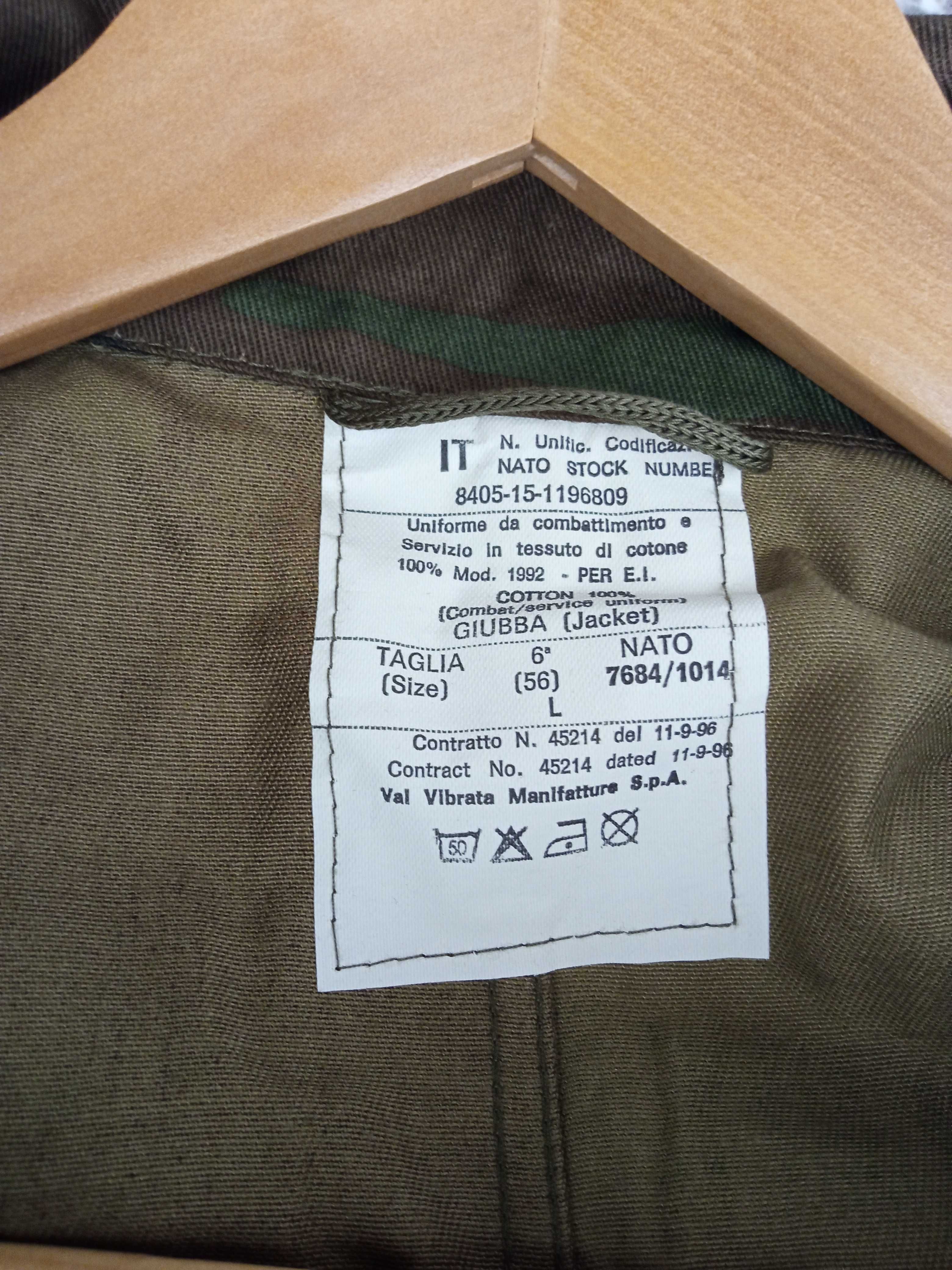 Casaco camuflado militar Woodland Exército Italiano para caça airsoft