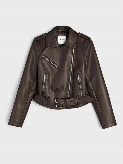 Kurtka skóra Sinsay ramoneska brązowa 32 xxs  Jak nowa.