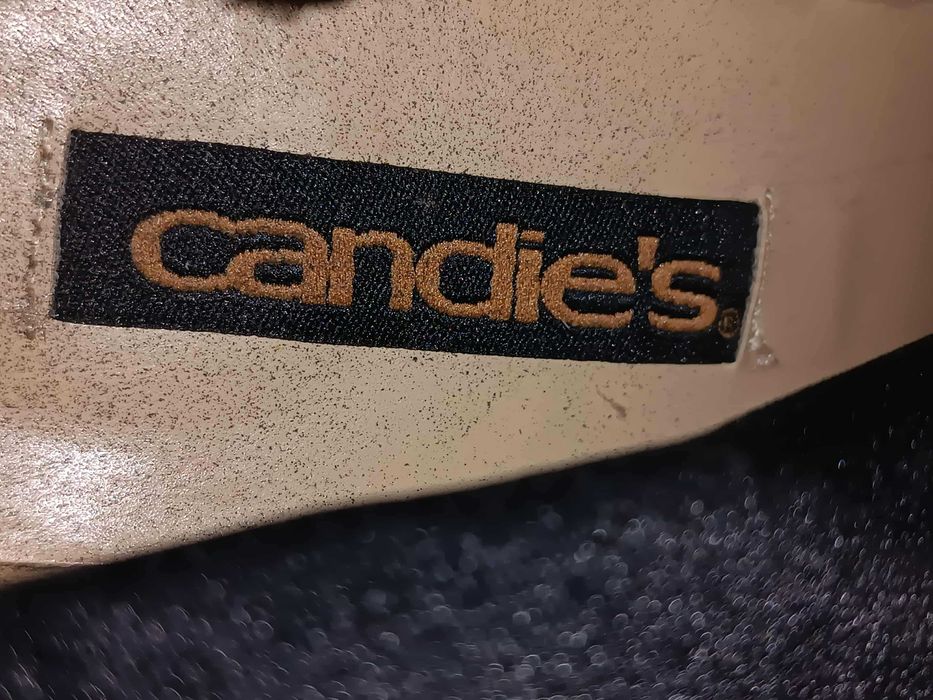 Kozaki wysokie skarpetkowe przejściowe koniakowe- 39 - 40 - "Candie's"