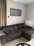 Kanapa brązowa sztruks narożnik brązowy sofa
