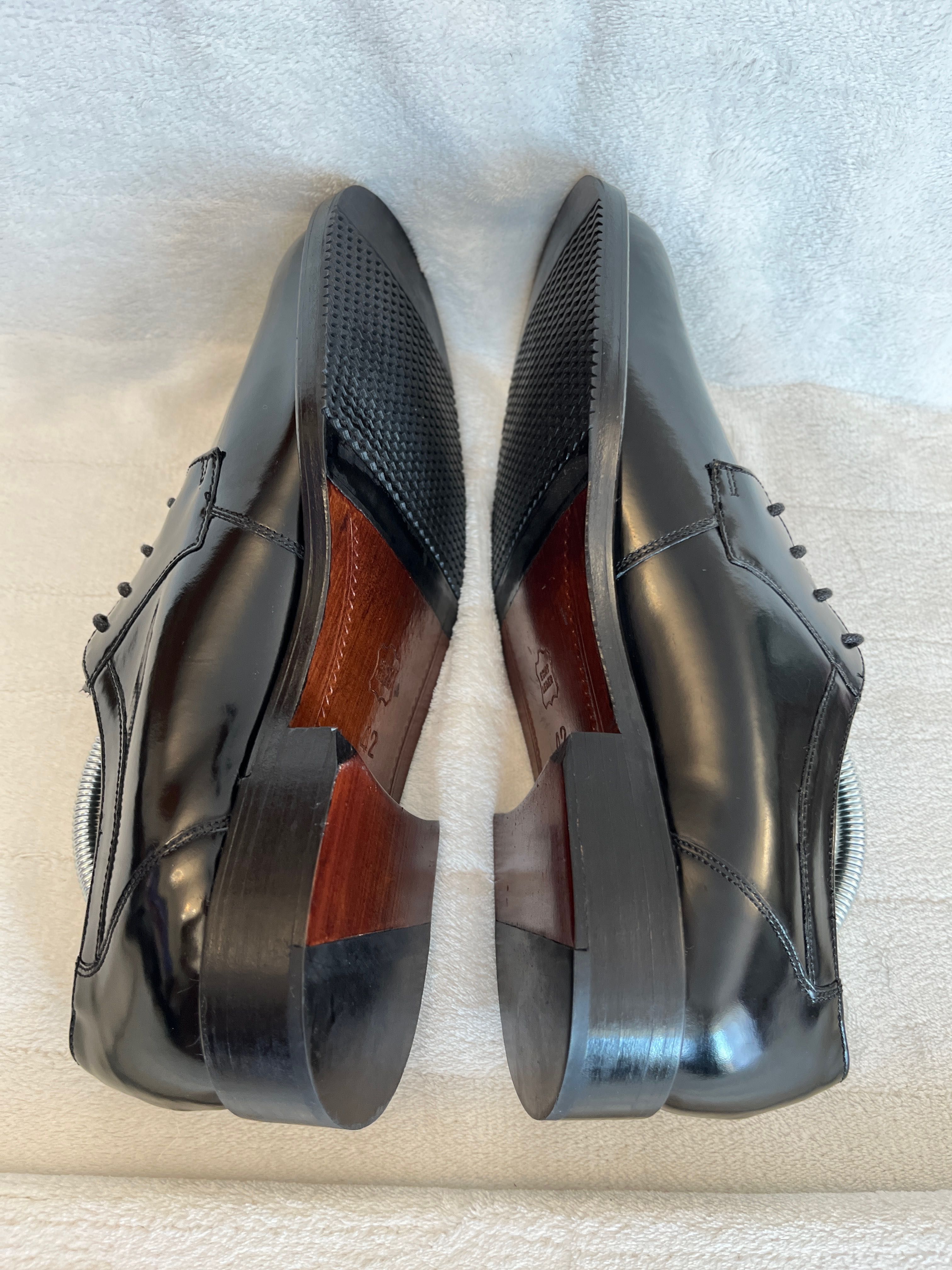 Men's City Shoes całe ze skóry lakierowanej derby półbuty męskie