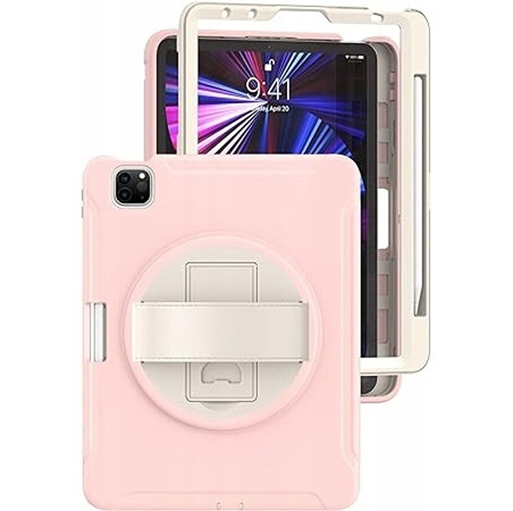 Etui do iPad Air 5/Air 4/Pro 11 z Podstawką i Miejscem na Rysik Różowe
