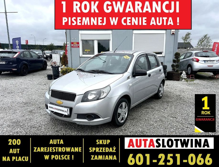 Chevrolet Aveo 1 ROK GWARANCJI W CENIE AUTA, Zamiana, LPG, Klima, 5 Drzwi, Gaz, Fajny