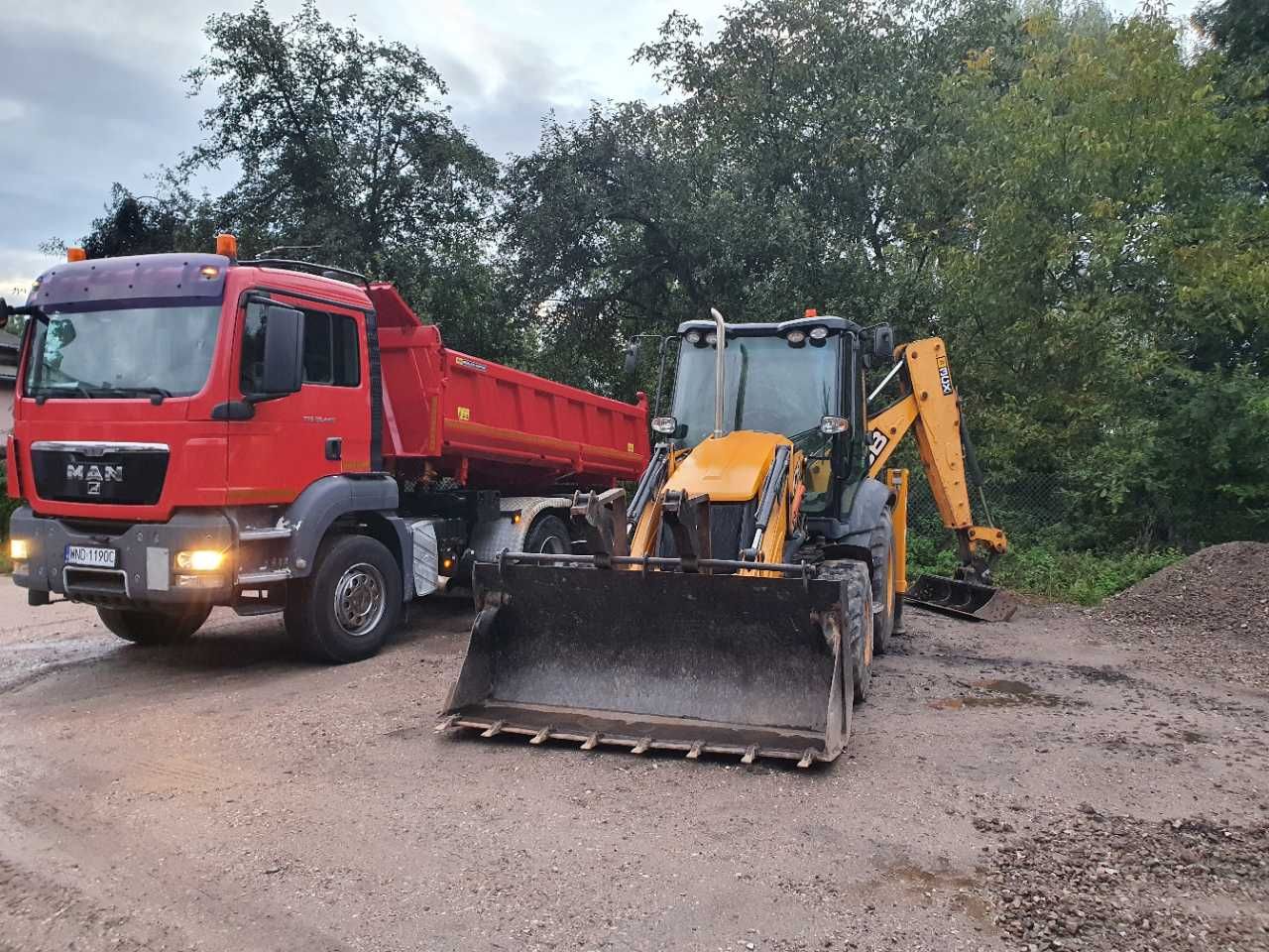 piasek, ziemia ogrodowa, Transport wywrotka koparko ładowarka