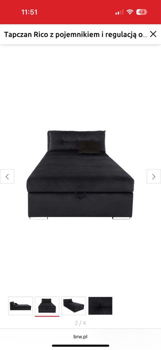 Tapczan z regulowanym zagłówkiem