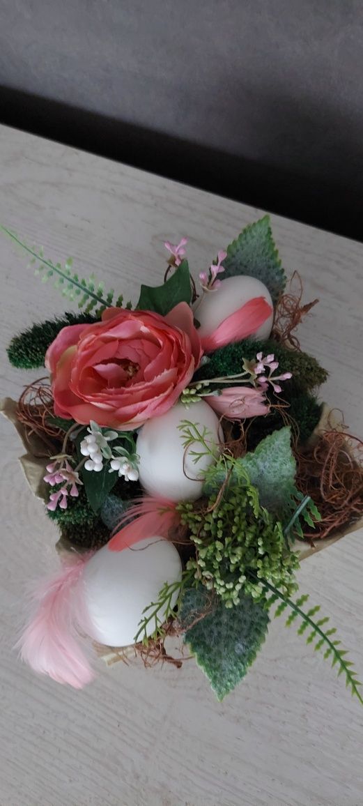 Wielkanoc dekoracja kompozycja handmade